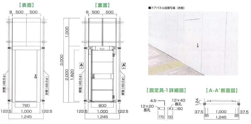 ドアパネルの主な仕様